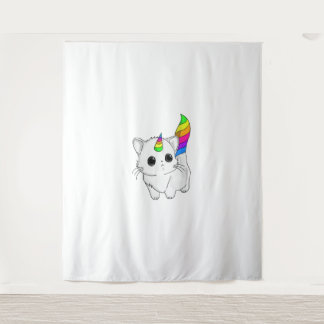 Caticorn Tshirt Unicorn Cat Shirt Rainbow Girls Bo Wandteppich