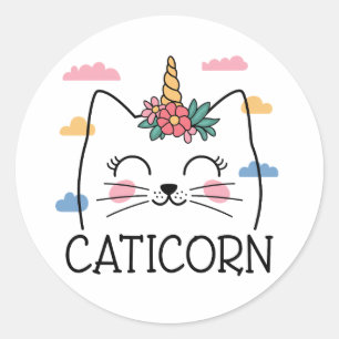 Caticorn Unicorn Kitty Cat Runder Aufkleber