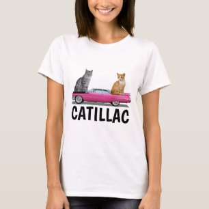 CATILLAC CAT PINK CLASSIC CAR T - SHIRT