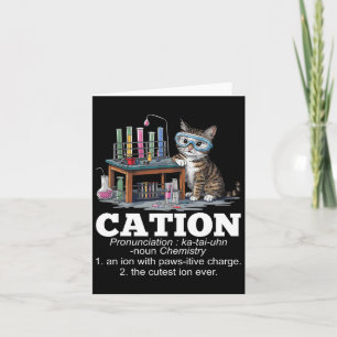 Cation Chemistry Spaß Science Teacher Cat Pun Fun Karte