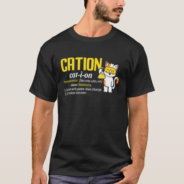 Cation Cute Science Cat Pawsitive  Chemistry Teach T-Shirt (Vorderseite)