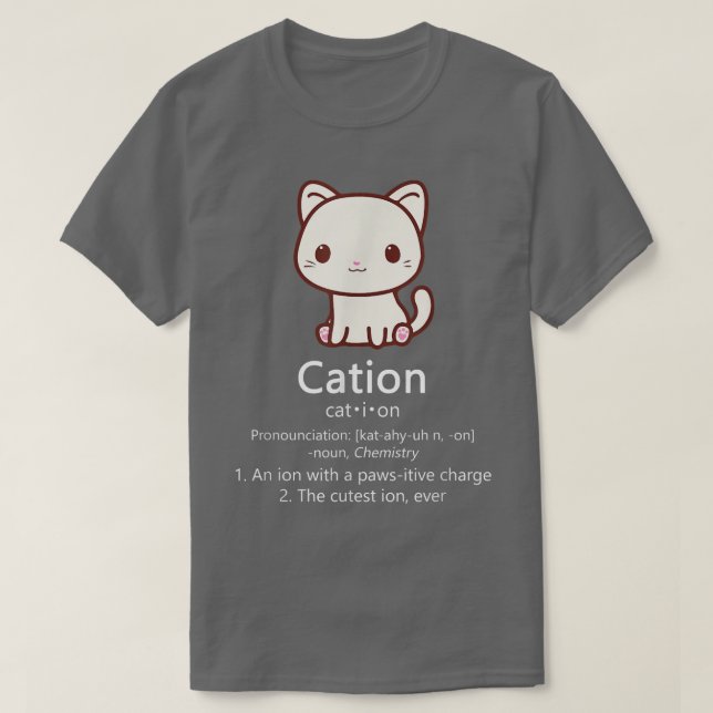Cation Funny Cat Ion Science Pawsitive Puppe Chemi T-Shirt (Design vorne)