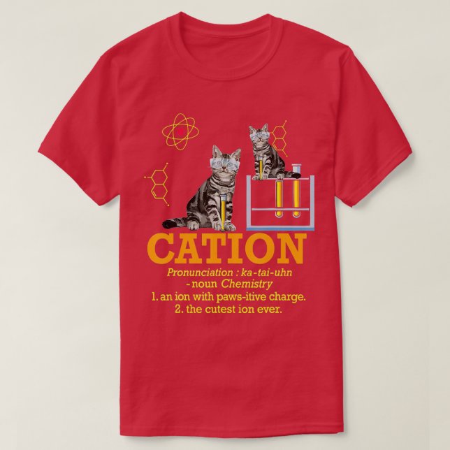 Cation Funny Chemistry Spaß Science eacher Cat Pu T-Shirt (Design vorne)