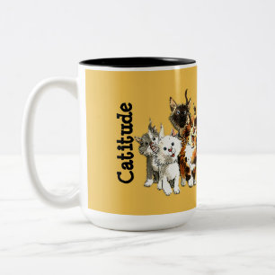 Catitude Niedlich Kitty Cats Gelbe Kaffee Tasse