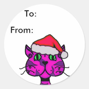 catitude Weihnachtsumbau Runder Aufkleber