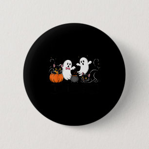 Catloween lustige schwarze Katzen-Geister-Kürbis-H Button
