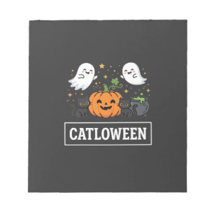 Catloween Süße Geisterkatze Halloween Design_1 Notizblock