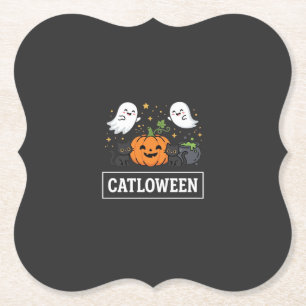 Catloween Süße Geisterkatze Halloween Design_1 Untersetzer