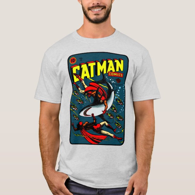 CatMan-Comic-T - Shirt der 40er Jahre (Vorderseite)