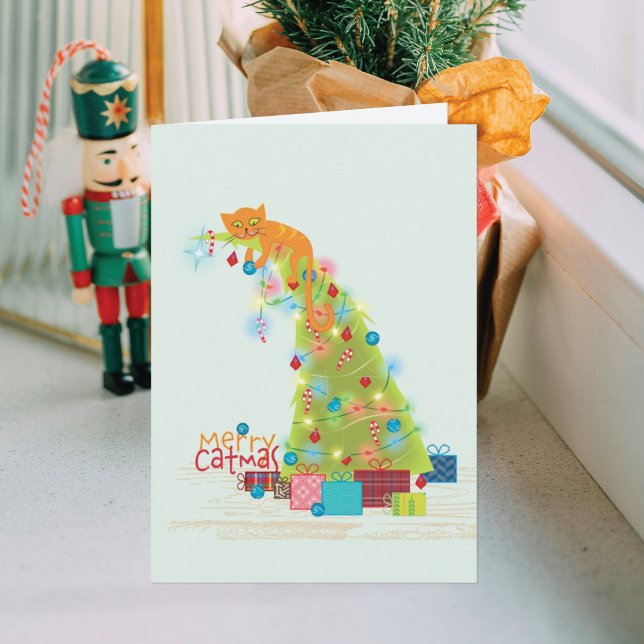 Catmas Tree Christmas Card Karte (Von Creator hochgeladen)
