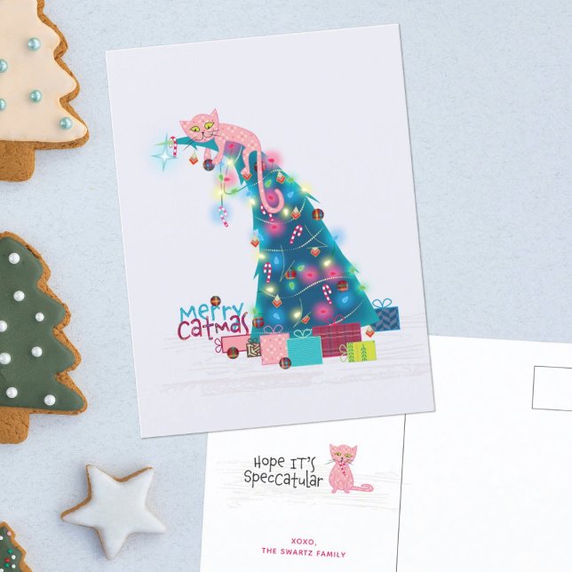 Catmas Tree Christmas Card Postkarte (Von Creator hochgeladen)