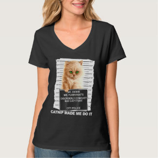 Catnip ließ mich das T-Shirt machen Cat Mugshot Ki