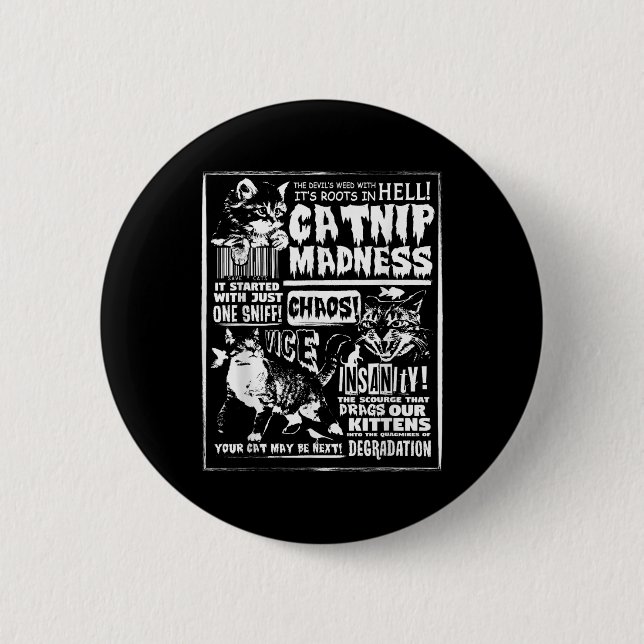 Catnip Madness Niedlich Kitten Katzengeschenk für  Button (Vorderseite)