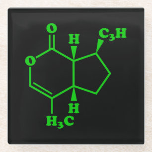 Catnip Nepetalacton Molekulare chemische Formel Glasuntersetzer