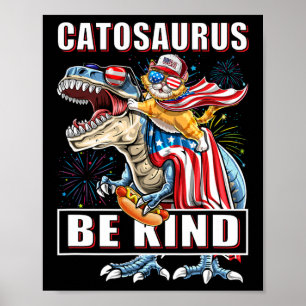 Catosaurus Lustige Katze Dinosaurier Meowica Poster