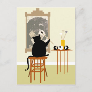 CatPaintingDog Postkarte