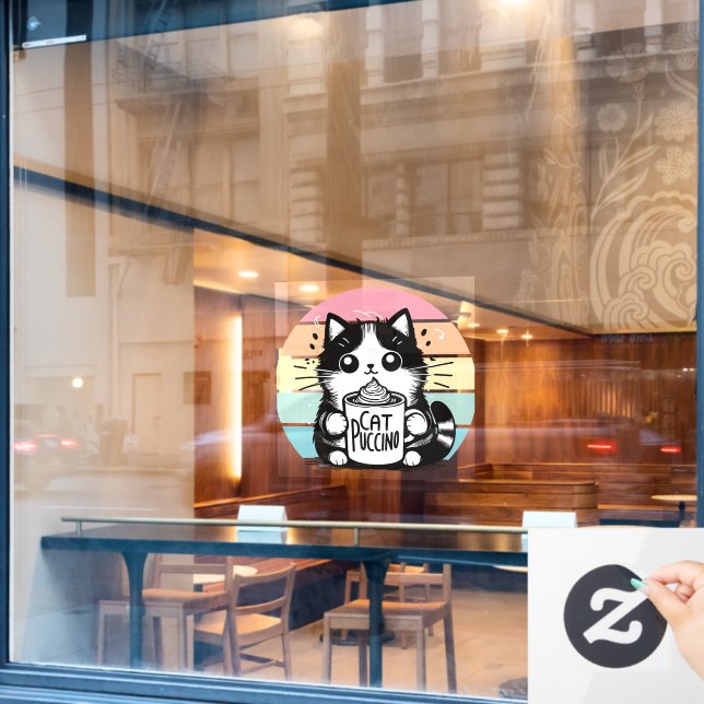 Catpuccino 3 fensteraufkleber (Café-Fenster)