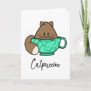 Catpuccino Cartoonkatze und motivierend Zitatkarte Karte