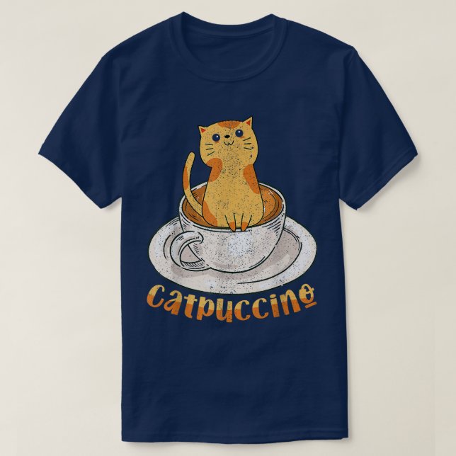 Catpuccino Funny Cat  T-Shirt (Design vorne)