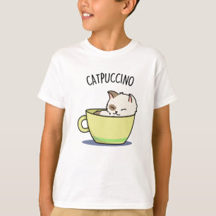 Catpuccino Funny Kitty Cat In Cup Puff T-Shirt