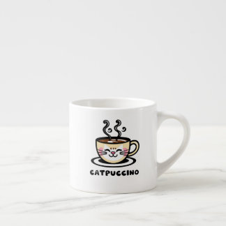 Catpuccino Funny shirt! Cute cappuccino cat mashup Espressotasse