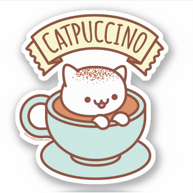 CATPUCCINO Katzenaufkleber Aufkleber (Vorderseite)
