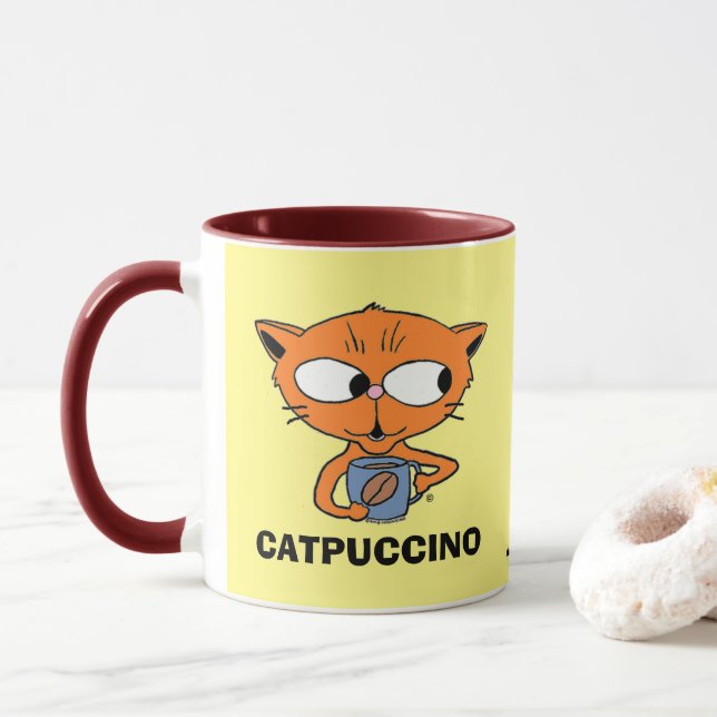 CATPUCCINO Katzenpuppe Humorale Kaffee-Tasse Tasse (Mit Donut)