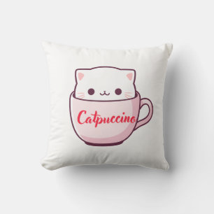 "Catpuccino Süße Katzen Kaffee Tasse Wurf Kissen" Kissen