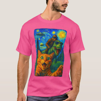 CatRe UFO Sie Retro T-Shirt