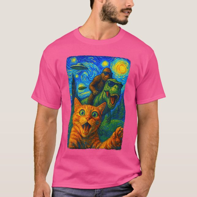 CatRe UFO Sie Retro T-Shirt (Vorderseite)