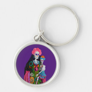 Catrina and Child Day of the Dead Sugar Skull Schlüsselanhänger
