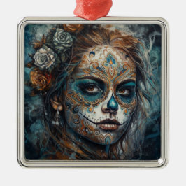 Catrina Azul Ornament Aus Metall