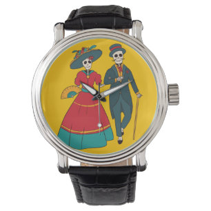 Catrina Couple mexikanischer Tag der Toten Armbanduhr