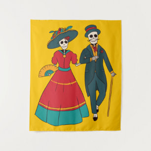 Catrina Couple mexikanischer Tag der Toten Wandteppich