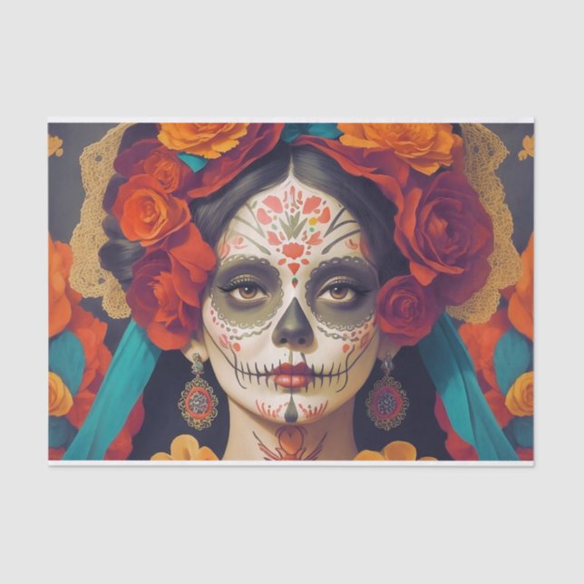 Catrina Day of the Dead 1 Decoupage Seidenpapier (Vorderseite)