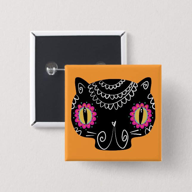 Catrina Day of the Dead Button (Vorne & Hinten)