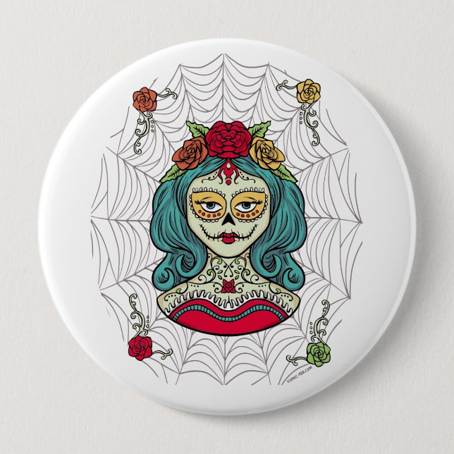 Catrina Día de Muertos Web Button (Vorderseite)