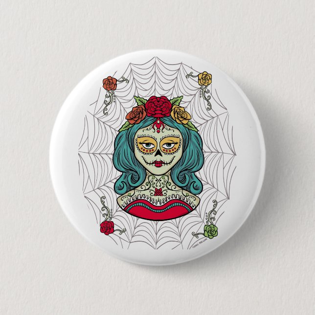 Catrina Día de Muertos Web Button (Vorderseite)