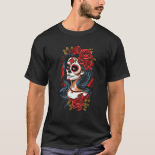 Catrina La Calavera Zucker-Schädel Halloween Tag d T-Shirt