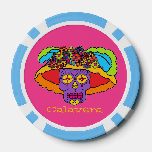 Catrina Sugar Skull Pokerchips (Rückseite)