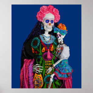 Catrina und Calavera Child Sugar Skull Poster