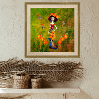 Catrina W/Hat, Orange Blume & Blue Gold Ruffles