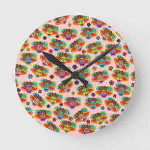 Catrina Zucker-Schädel Runde Wanduhr