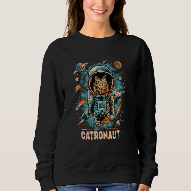 Catronaut Graphic - Maine Coon Cat im Space Astron Sweatshirt (Vorderseite)