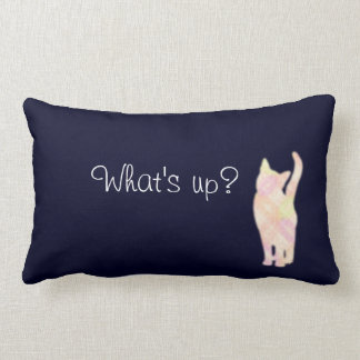Cat's グラデーション "What's up?" Blue クッション　Throw Pillow Lendenkissen