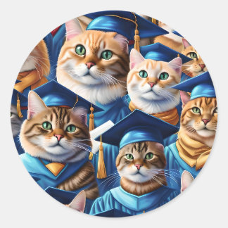 Cats Abschluss Day Runder Aufkleber
