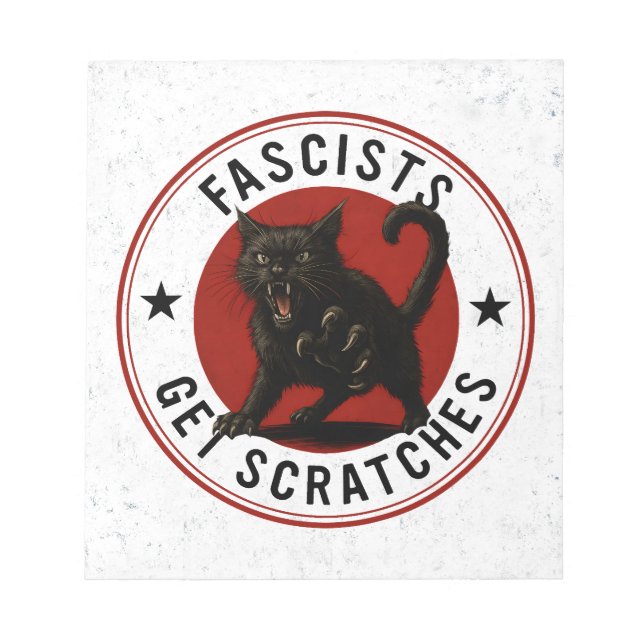 Cats Against Fascists Notizblock (Vorderseite)
