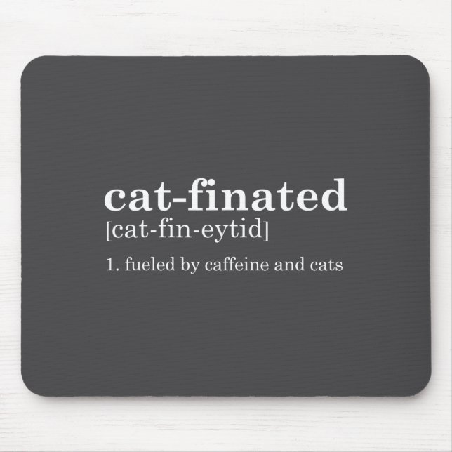 Cats &amp; Coffee Lover Funny Caffeine Quote Coffe Mousepad (Vorne)