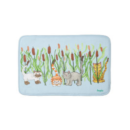 Cats and Cattails Badematte