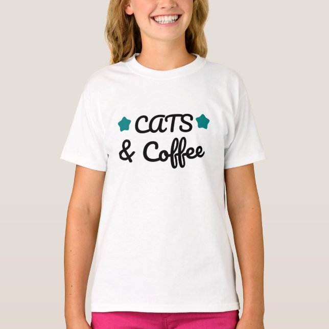 Cats and Coffee, Perfect Gift for Cat & Coffee Lo T-Shirt (Vorderseite)